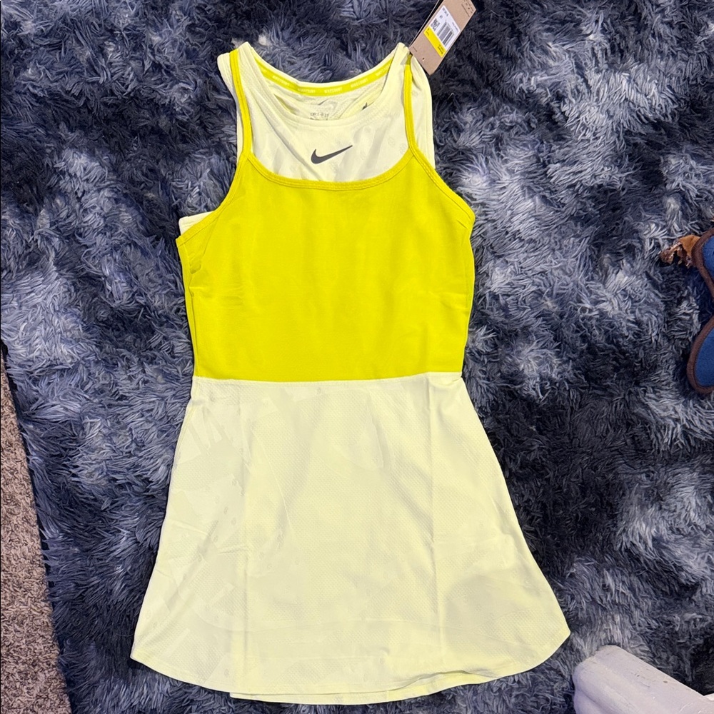 Tennis Nike Vibrant Yellow and White Sports Dress